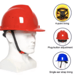Powerful Hard Hat, Full Brim, High Strength Helmet, Shockproof Protective Solution for Construction Work.