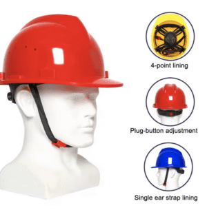 Powerful Hard Hat, Full Brim, High Strength Helmet, Shockproof Protective Solution for Construction Work.